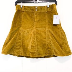 NWT Athleta Whenever Cord Gold Skirt Size 6